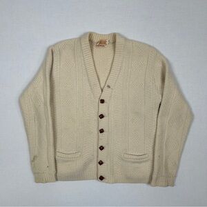 Vintage 70s Cream Knit Cardigan